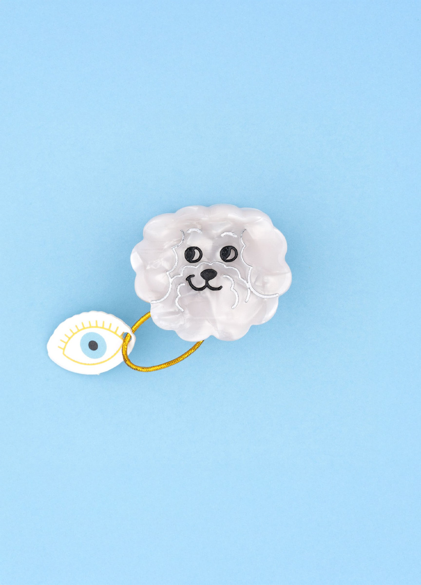 雲朵比熊迷你髮抓夾